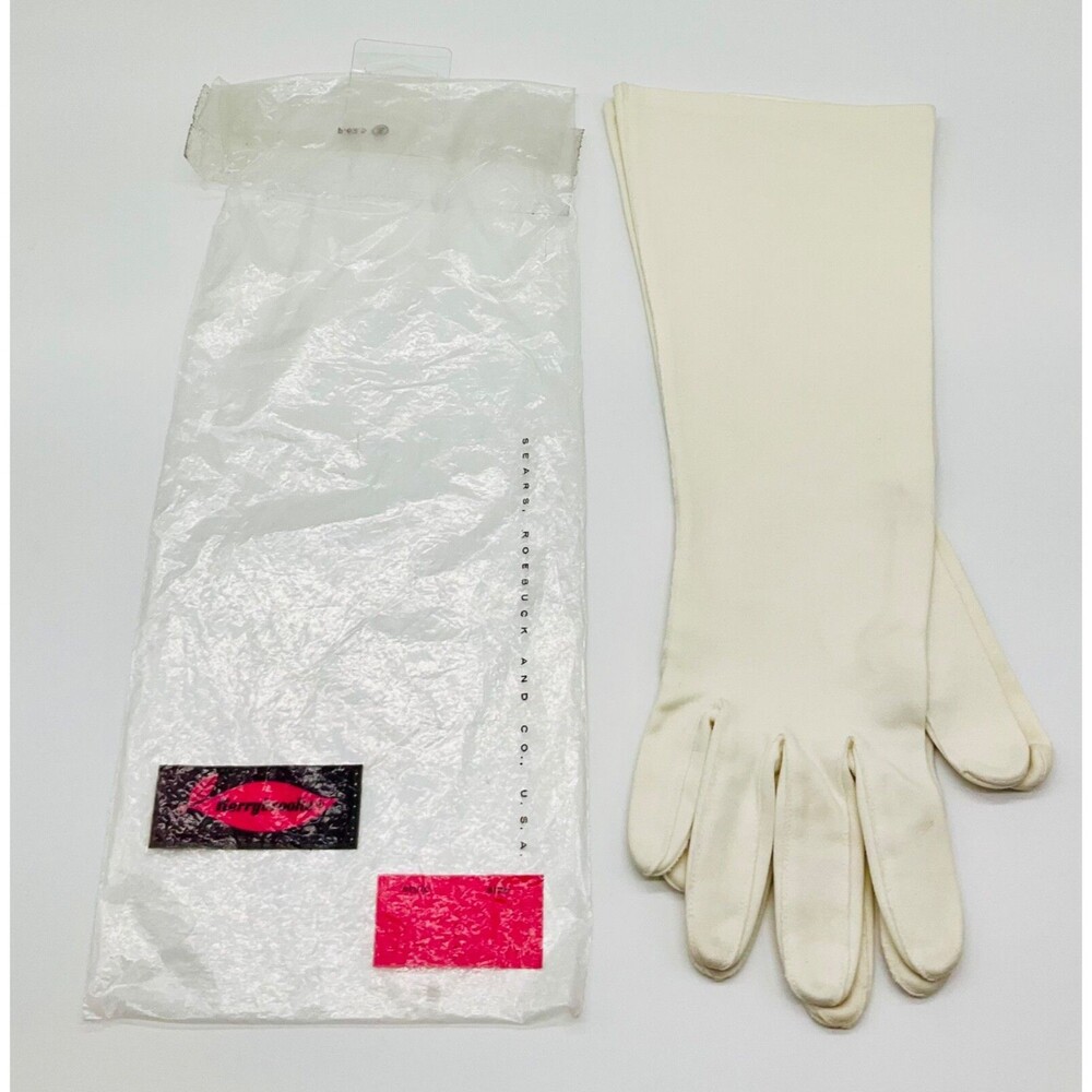 VTG Kerrybrooke Women's Evening Gloves Ivory 13.75" Sears SOFT Cosplay Costume